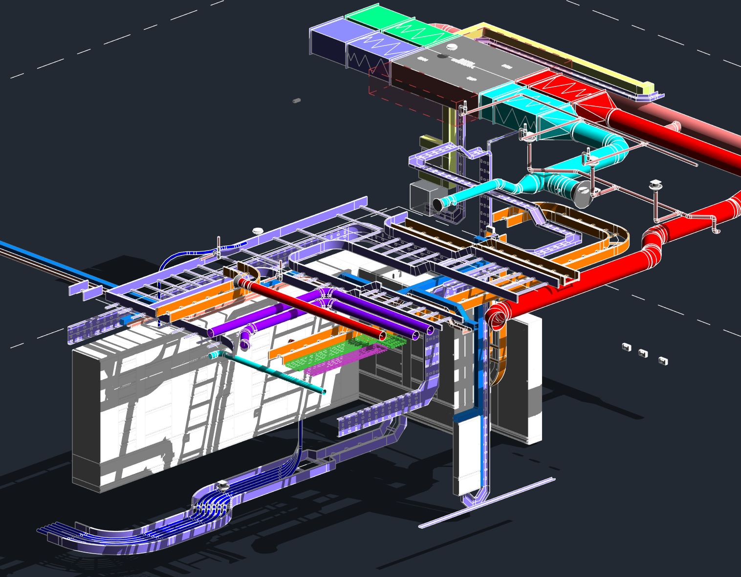 Air handling plant and ductwork coordinated in Revit